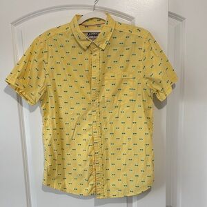 Plugg Yellow Shirt with Blue Sunglasses Pattern